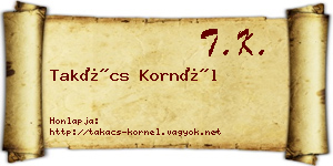 Takács Kornél névjegykártya